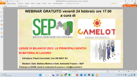 Webinar 24 febbraio ore 17.00 su Novità Legge di Bilancio 2023